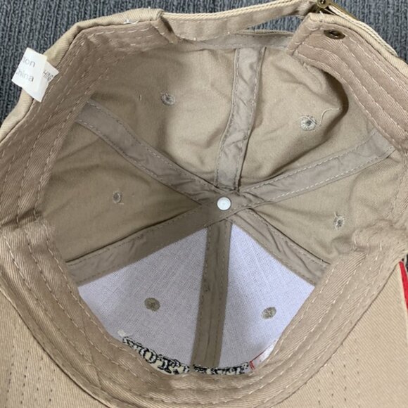 TSC Tractor Supply Co Baseball Hat Cap Mens Adjustable Beige Red Strapback - Picture 11 of 12